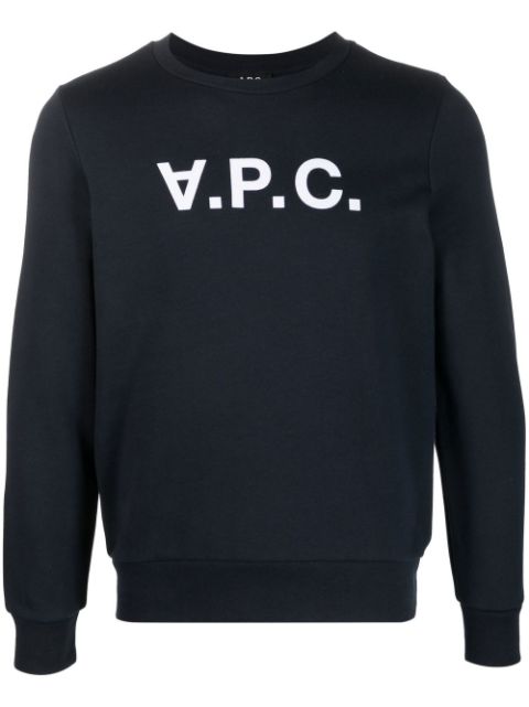 A.P.C. flocked-logo cotton sweatshirt Men