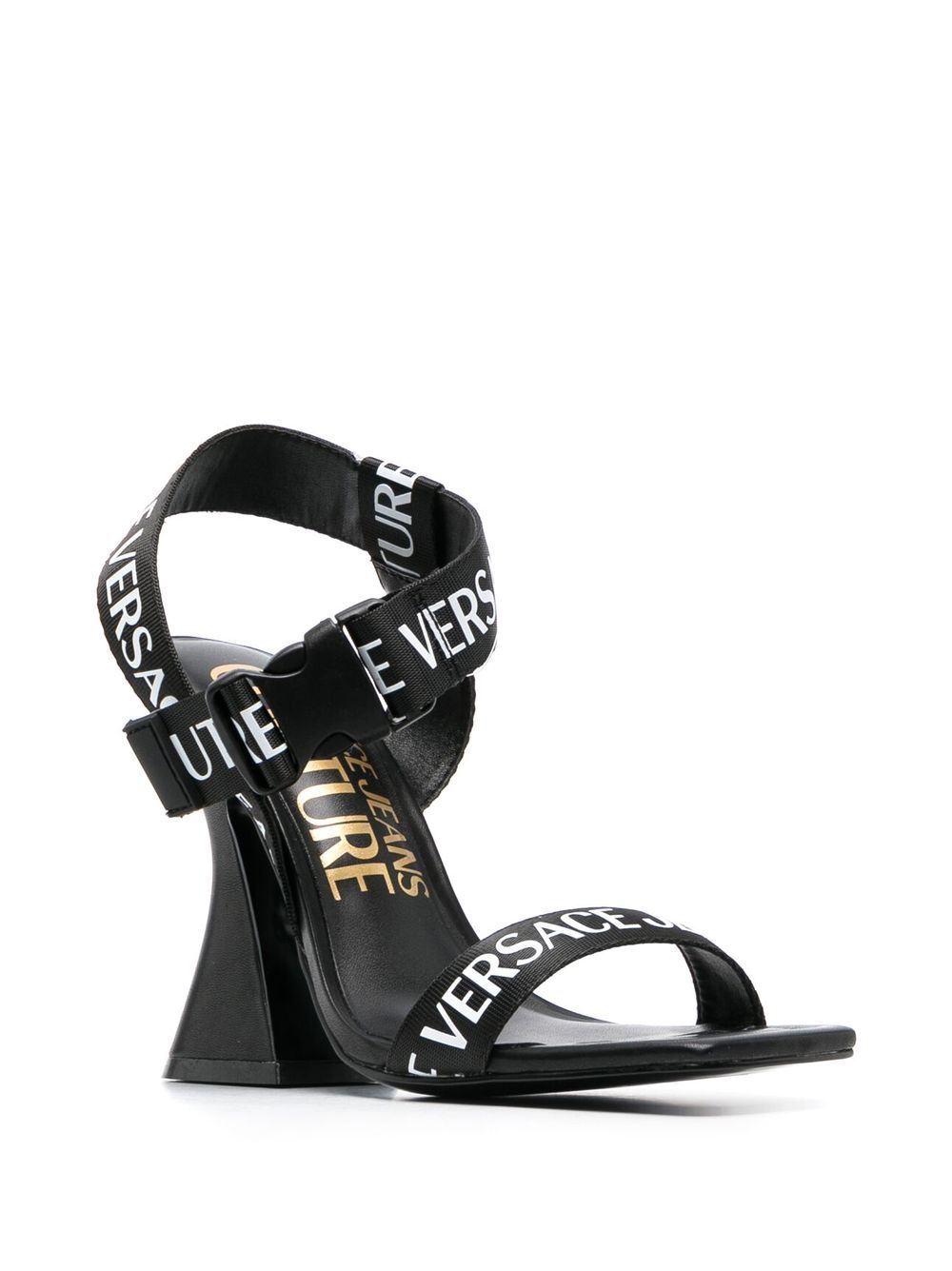 Versace Jeans Couture Sandalen met logoprint - Zwart