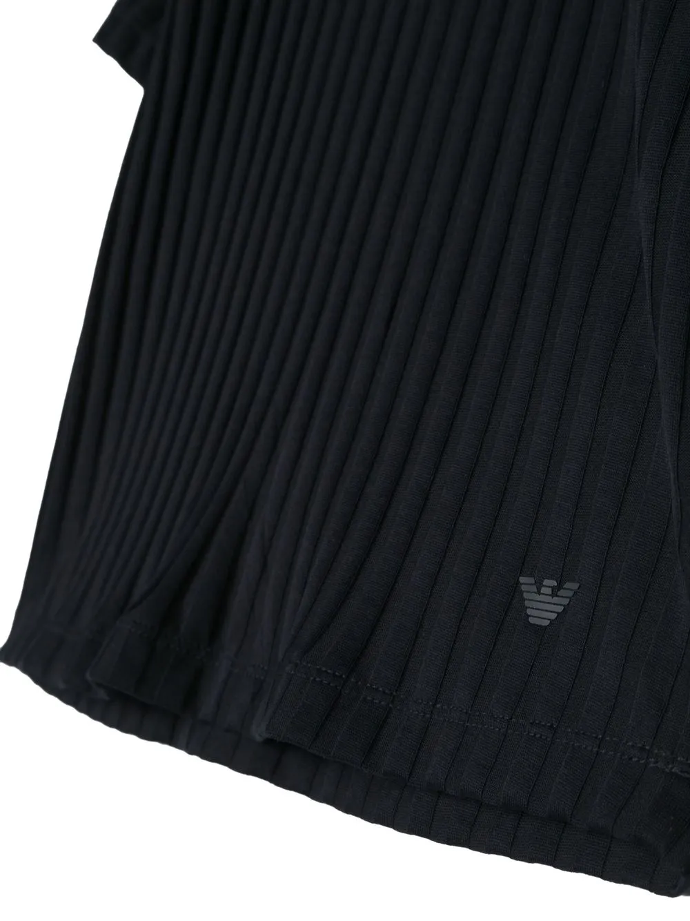 Emporio Armani Striped Iconic Eaglet Cotton T-shirt In Blau