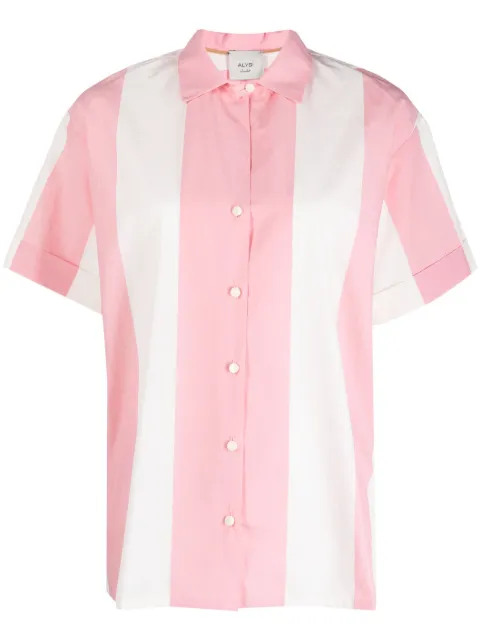 Alysi maxi striped cotton shirt