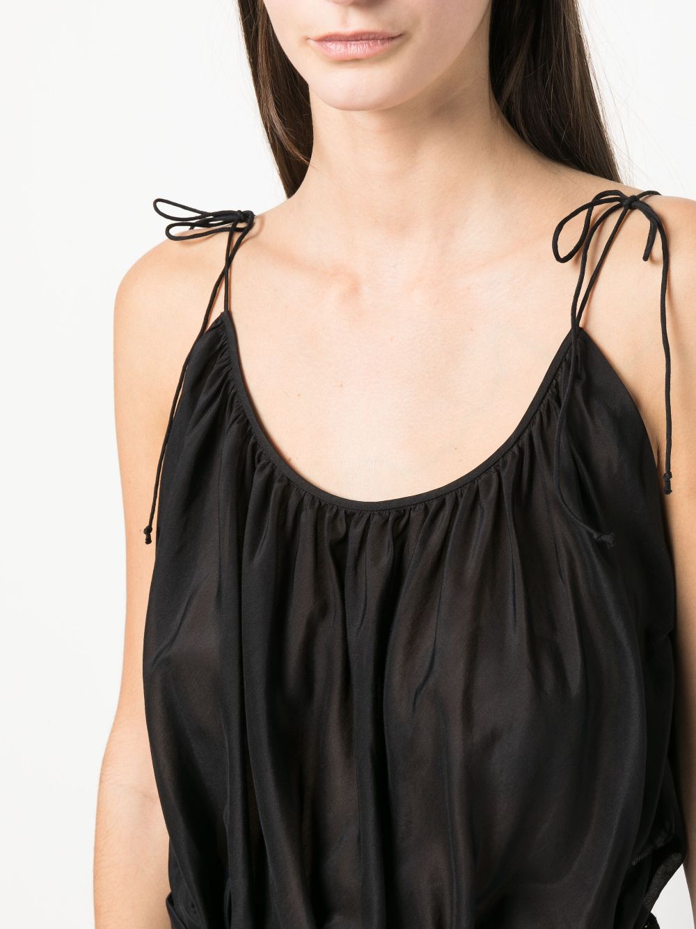 Shop Tory Burch Elasticated-waist Sleeveless Top In Black