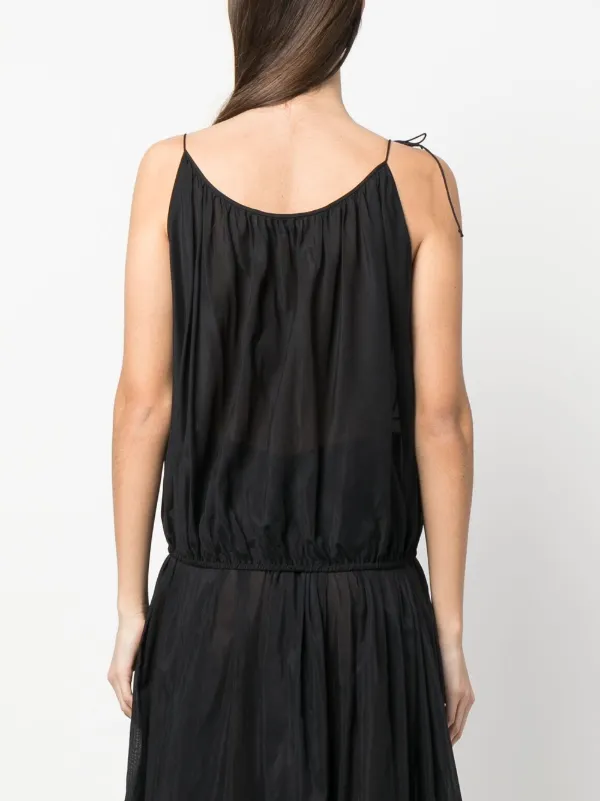 スカート TORY BURCH 'Shoulder Tie' dress Black Shoulder Tie Smocked Cotton Dress: Women's Designer Coverups