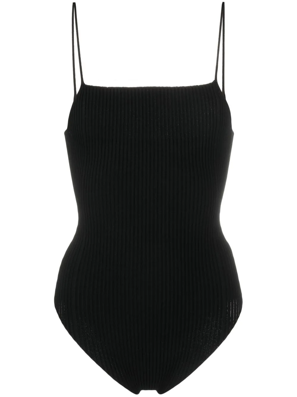 Aeron Lourde Sleeveless Ribbed Bodysuit In Black