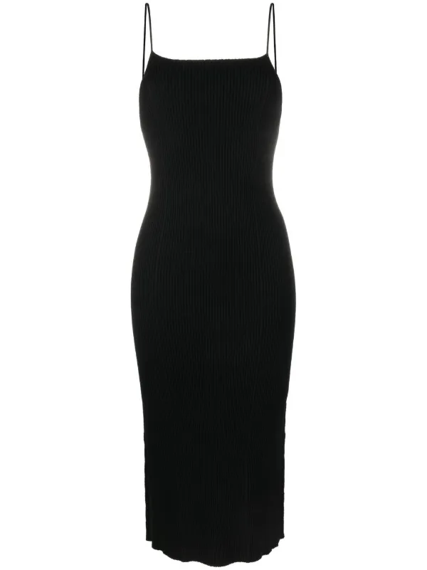 Aeron Ribbed-knit Low-back Dress - Black Aeron Ribbed-knit Low-back Dress - Black