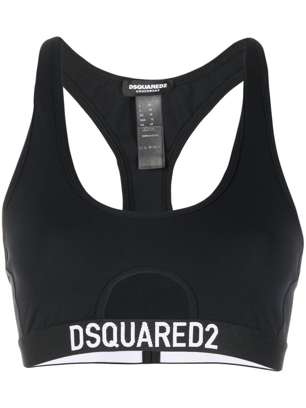 Dsquared2 Logo-underband Sports Crop Top In Schwarz