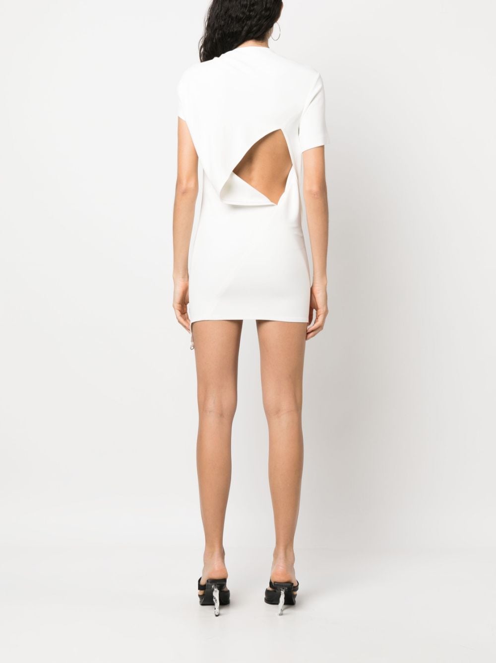 Shop Courrèges Cut-out Suspenders Mini Dress In Weiss