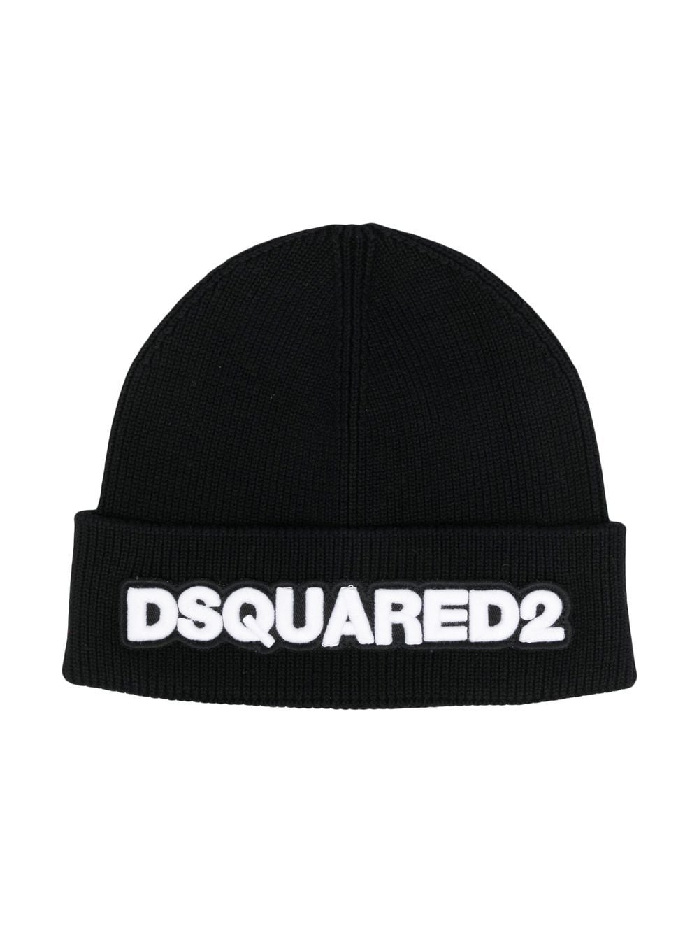 Dsquared2 Kids' Logo-patch Beanie Hat In Black