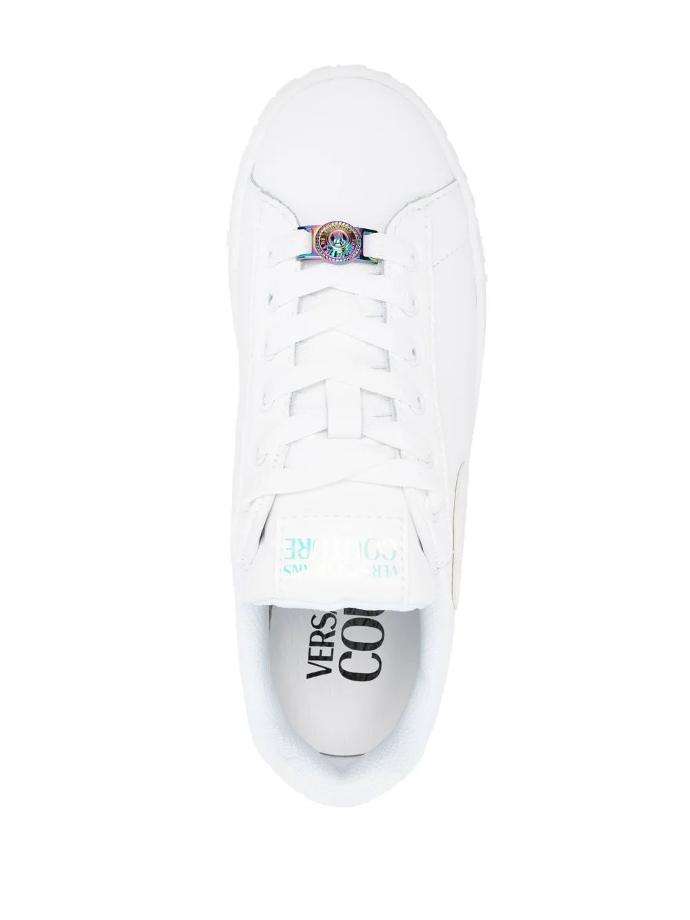Versace Jeans Couture Logo-patch Low-top Sneakers In Weiss