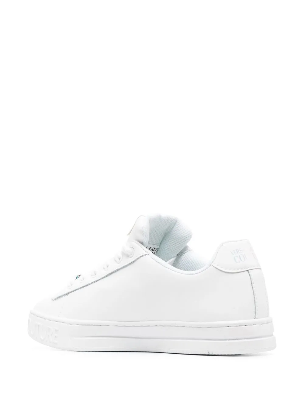 Versace Jeans Couture Logo-patch Low-top Sneakers In Weiss