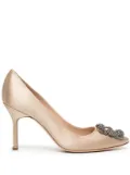 Manolo Blahnik Hangisi satin pumps - Neutrals