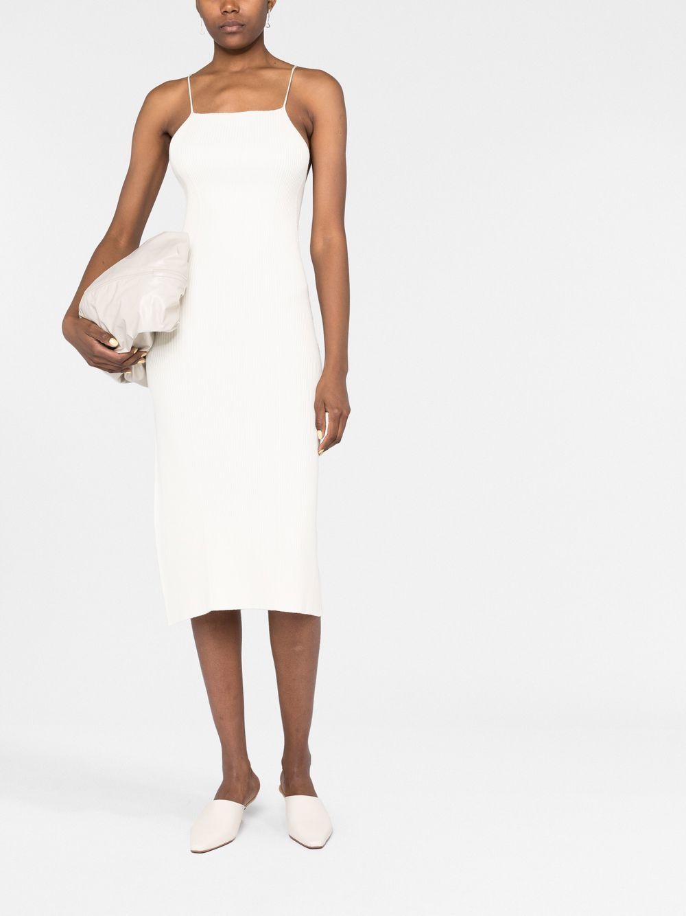 Shop Aeron Ribbed Cami Midi Dress In White