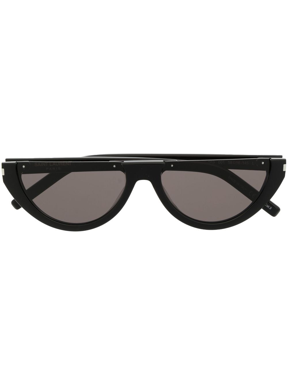 Saint Laurent Eyewear half-rim tinted-lenses sunglasses - Black