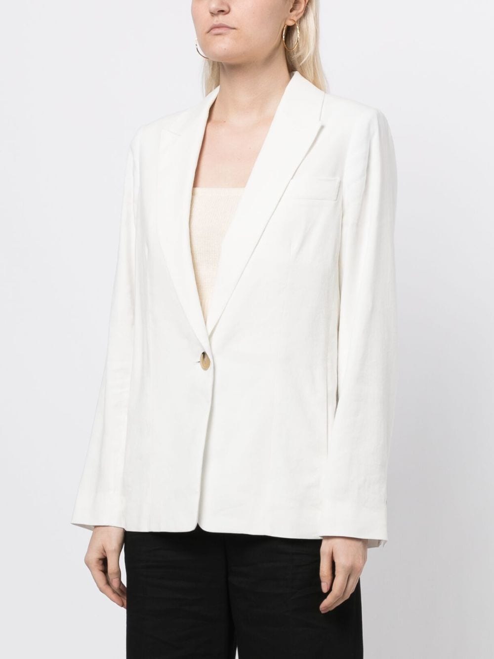 Shop Vince Single-breasted Blazer In Weiss