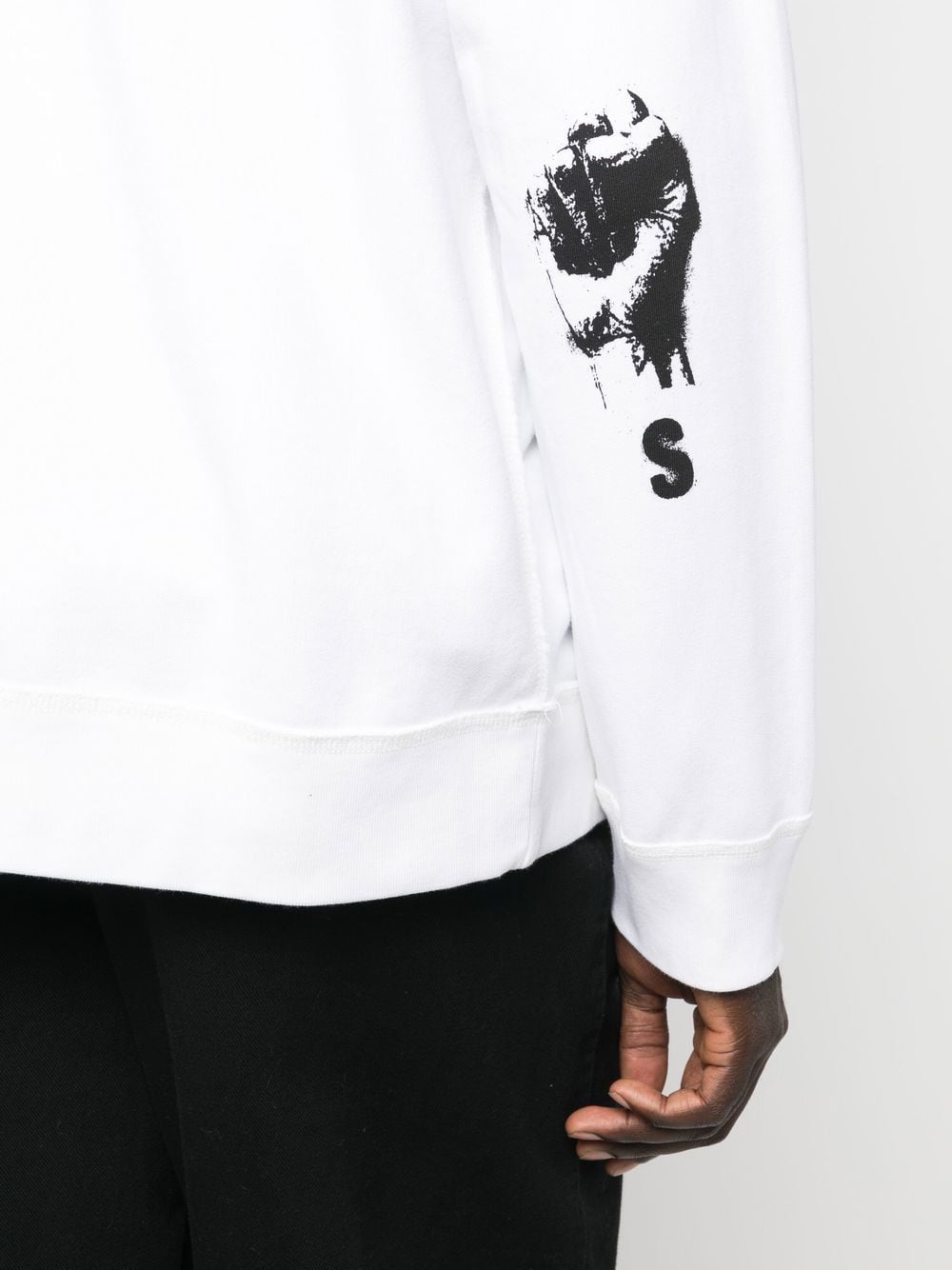 Shop Raf Simons Logo-patch Zip-up Hoodie In Weiss