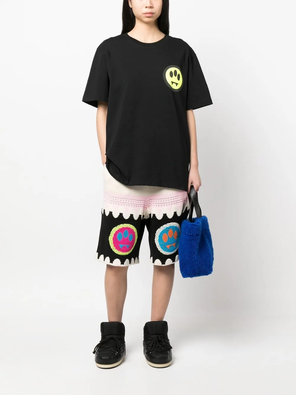Barrow Knitted Cotton Shorts In Rosa