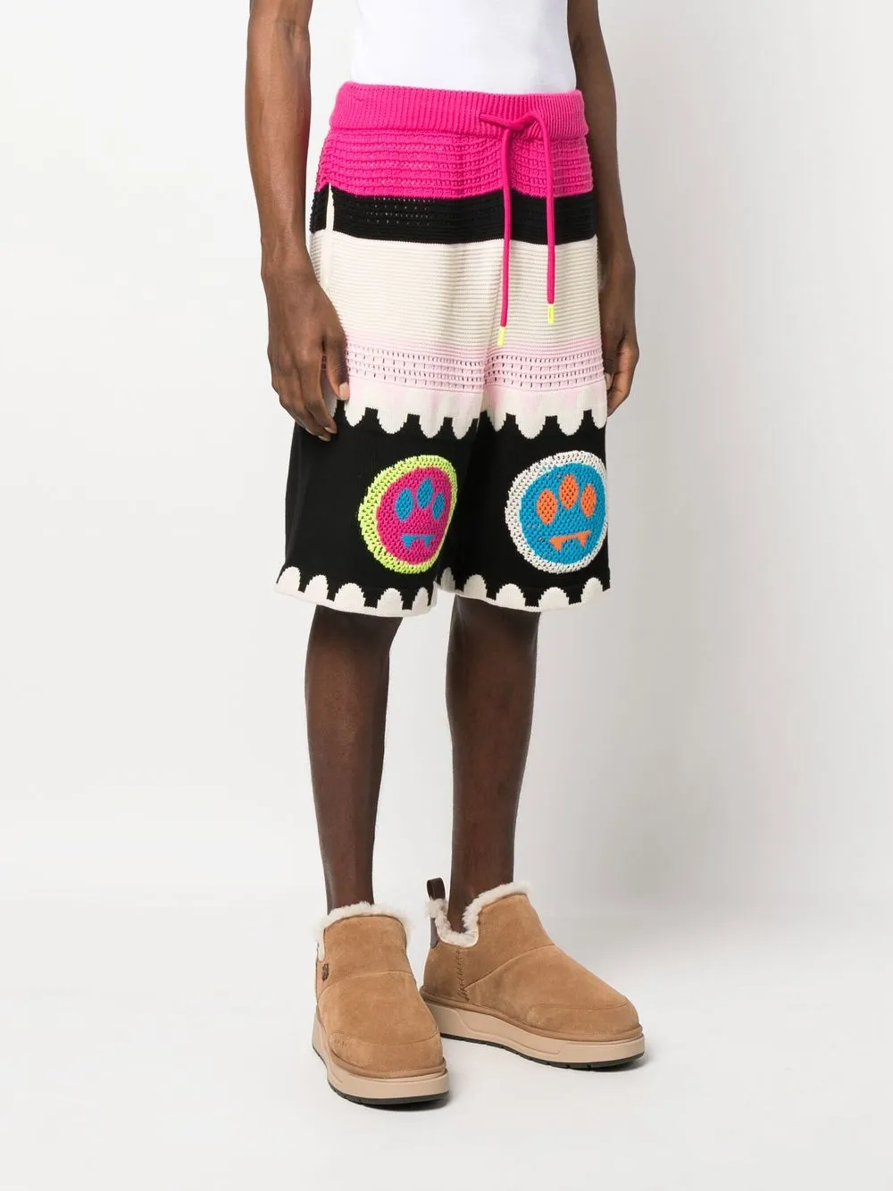 Barrow Knitted Cotton Shorts In Rosa
