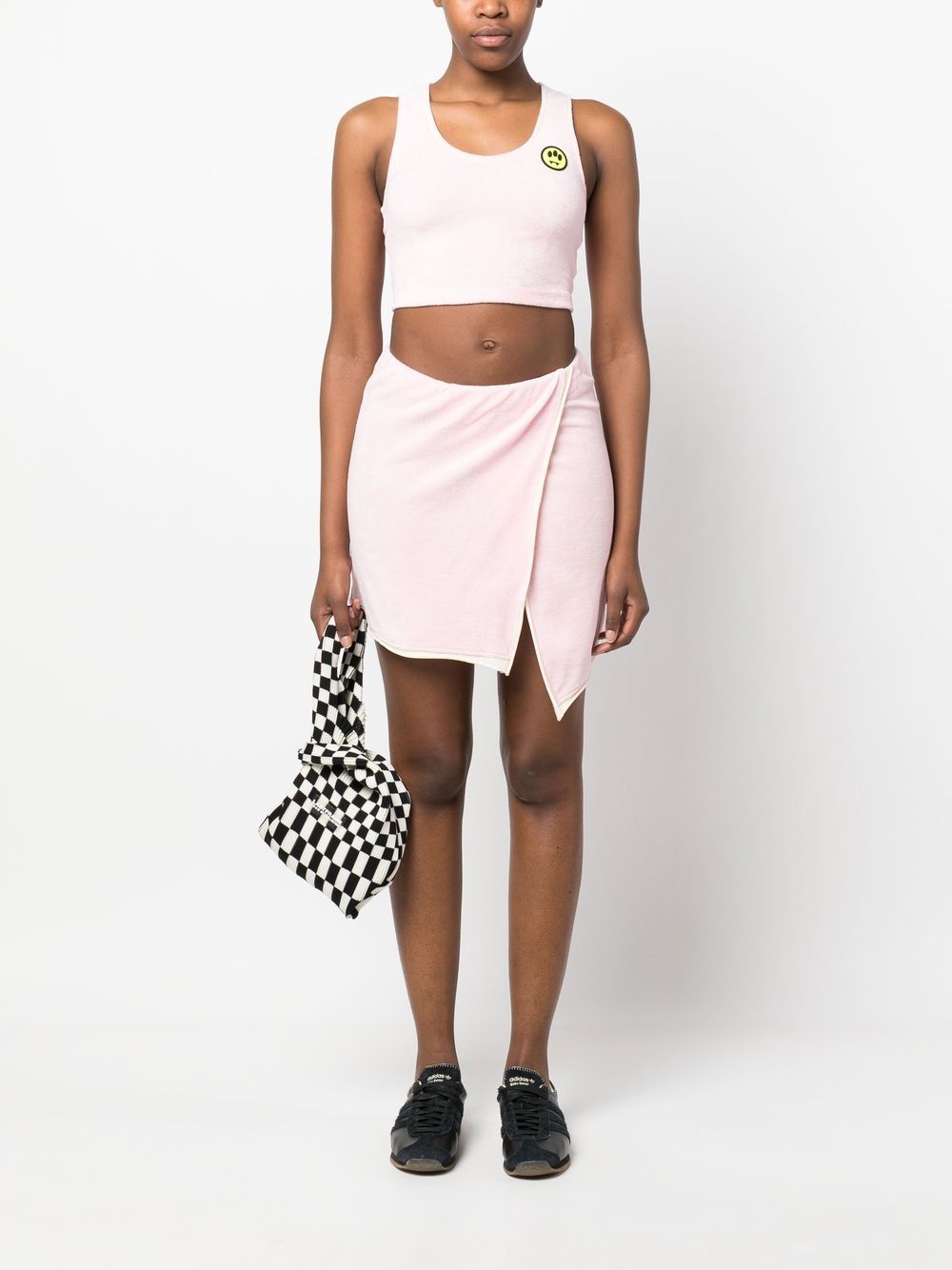 Shop Barrow Terry Wrap Skirt In Pink