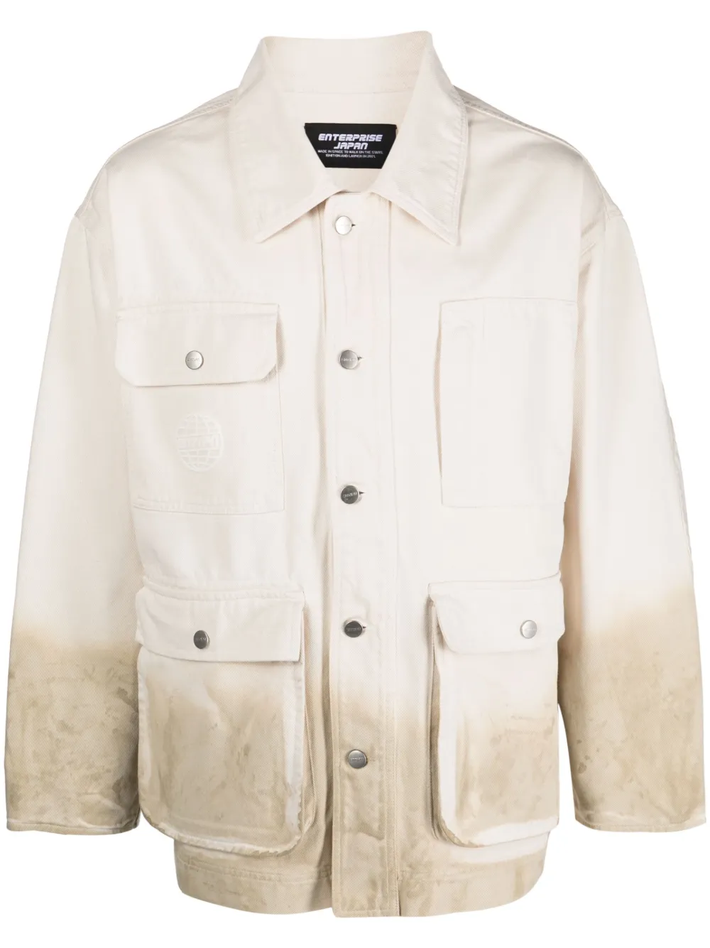 ENTERPRISE JAPAN GRADIENT-EFFECT BUTTON-UP JACKET