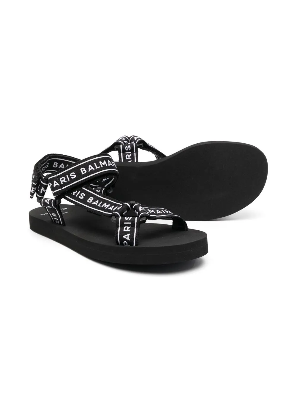 Balmain Kids Sandalen met klittenband - Zwart