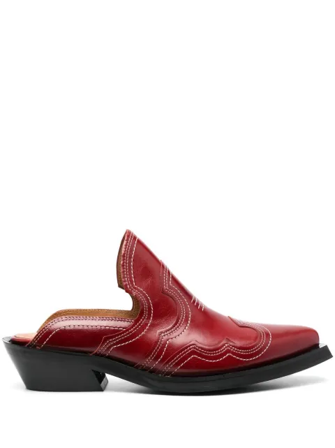 GANNI embroidered western mules