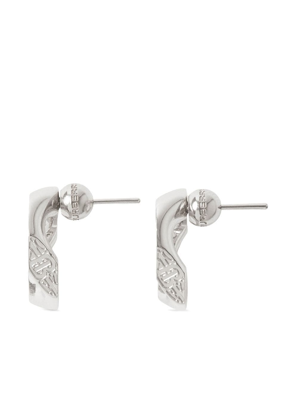 Monogram Motif Chain-link Earrings in Palladium