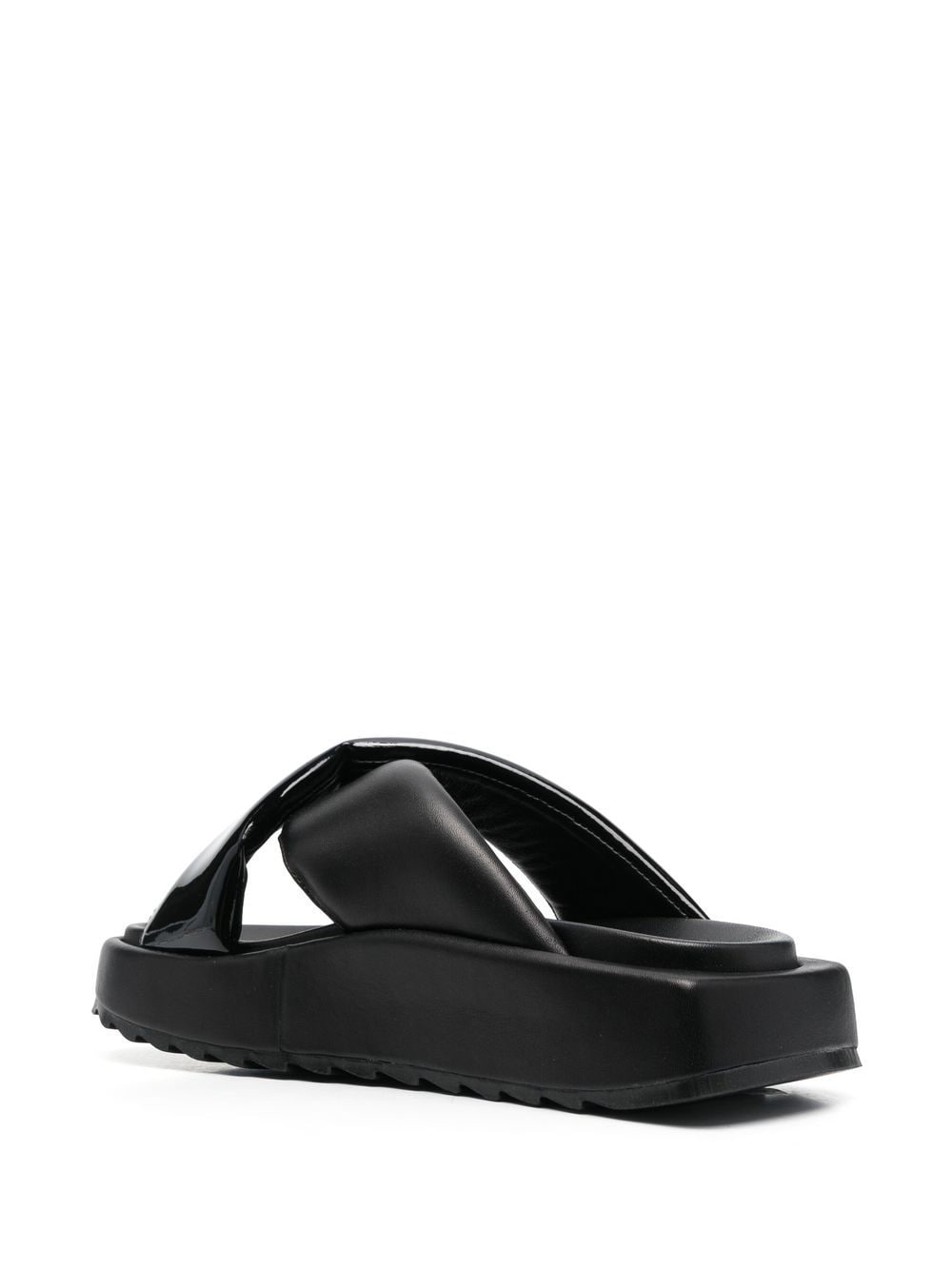 Shop Gia Borghini Crossover-strap Slides In Schwarz