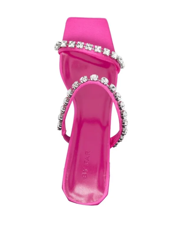 BY FAR Tanya crystal embellished 70mm Mules Farfetch