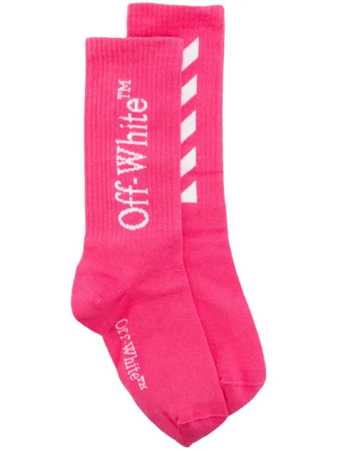 Off-White Kids logo-print cotton socks