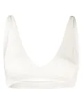 PRISM² Graceful ribbed bra - White