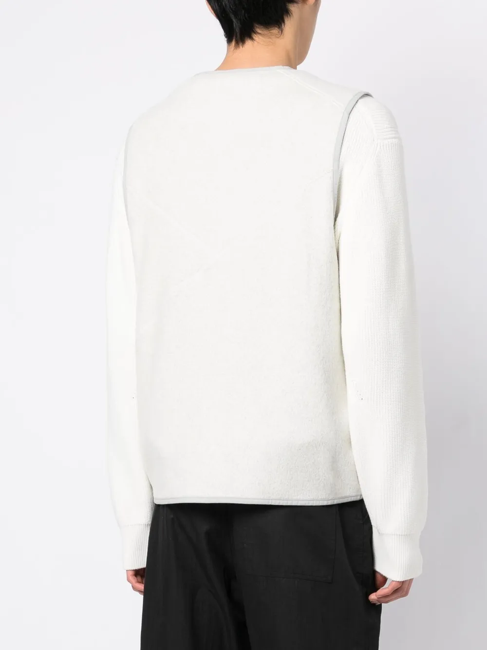 Y3 Pressstud Fleece Gilet In Nude ModeSens