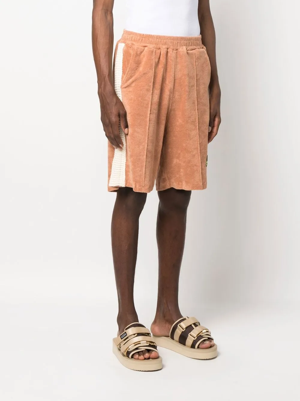 Barrow Logo-patch Terry Shorts In Braun