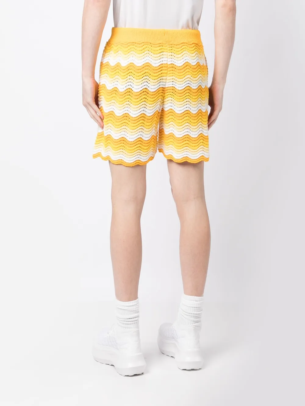 Casablanca Wavy Gradient Crochet Shorts In Gelb