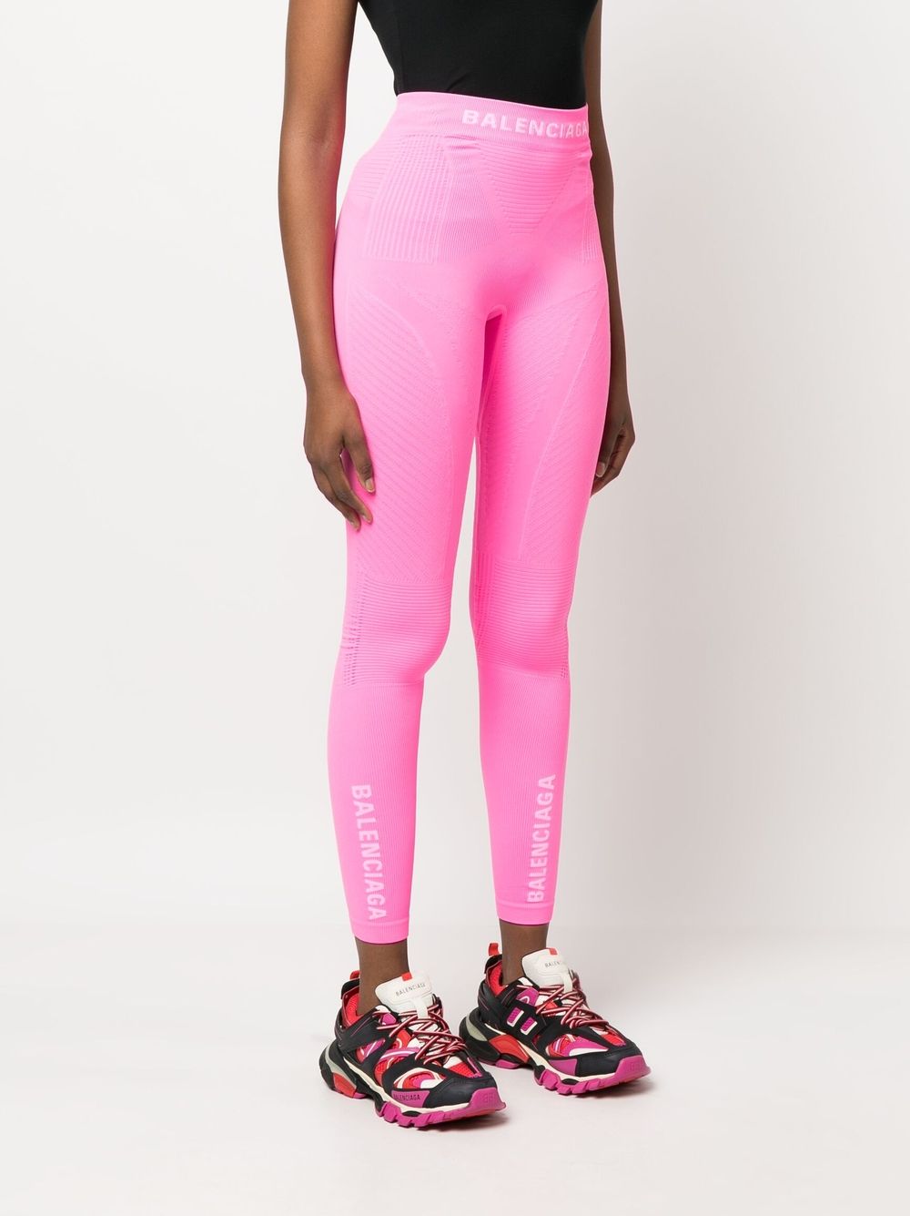 Shop Balenciaga Athletic High Waist Leggings In Pink