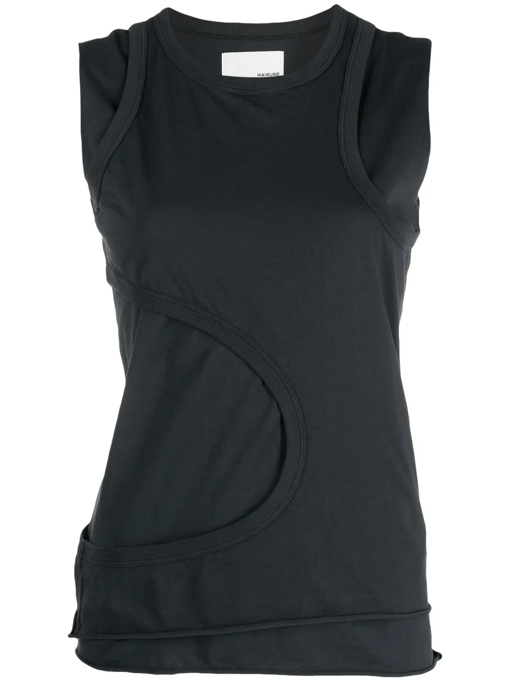 Haikure cut-out detail cotton tank top