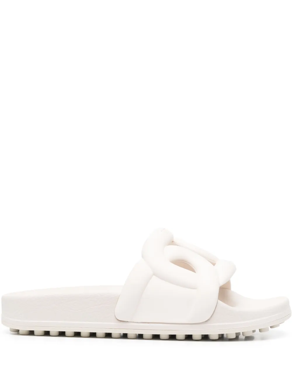 Tod's Cut-out Logo-detail Slides In Nude