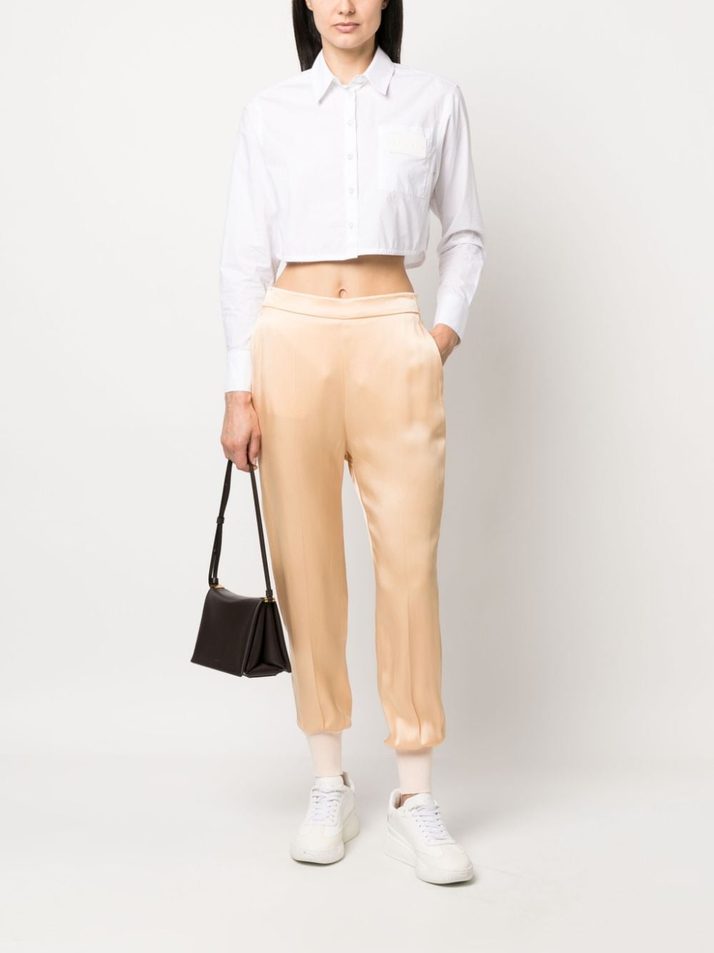 Shop Stella Mccartney Acetate-cotton Jogging Trousers In Neutrals