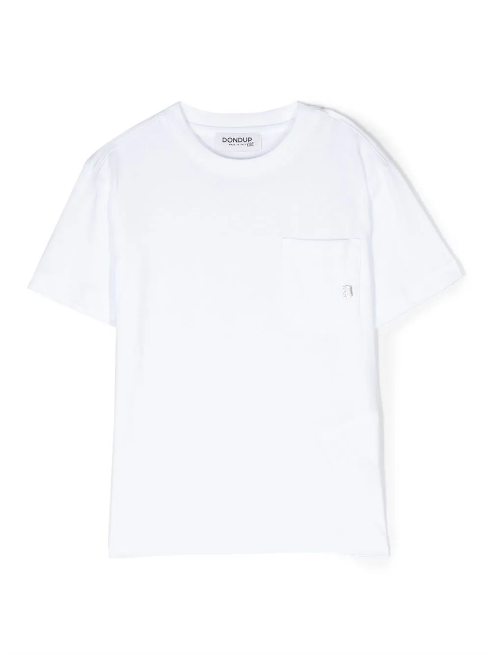 Dondup Logo Plaque Patch Pocket T-shirt In Weiss
