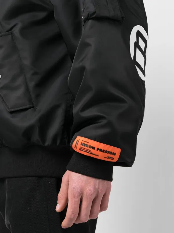 Heron Preston padlock-patch Bomber Jacket | Black | FARFETCH