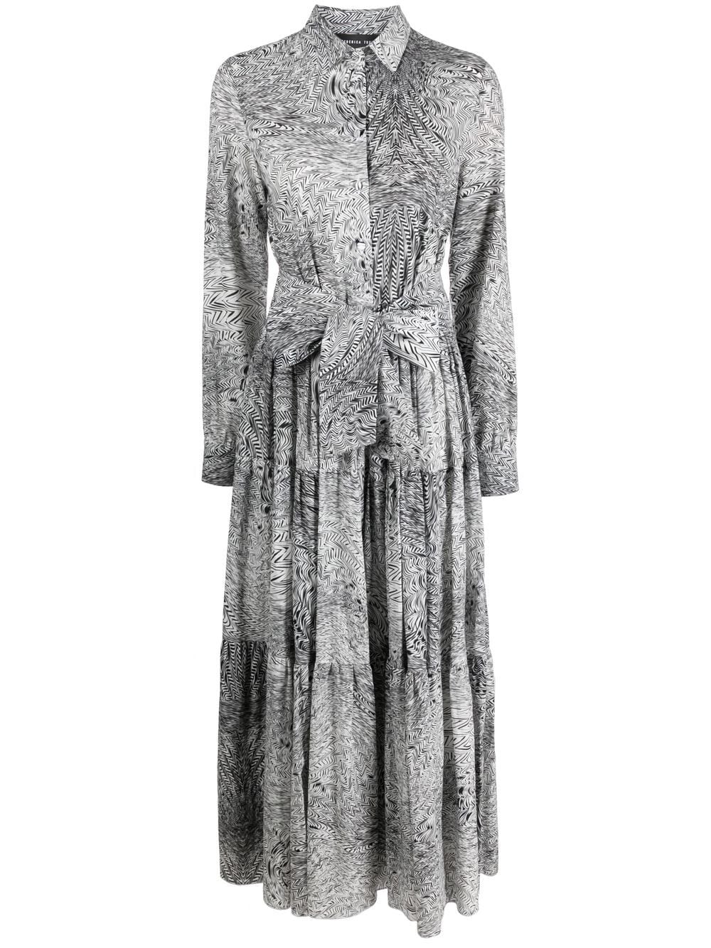 Shop Federica Tosi Geometric-print Cotton Dress In Weiss