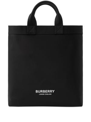 Slim Denny Leather Tote Bag in Black - Burberry