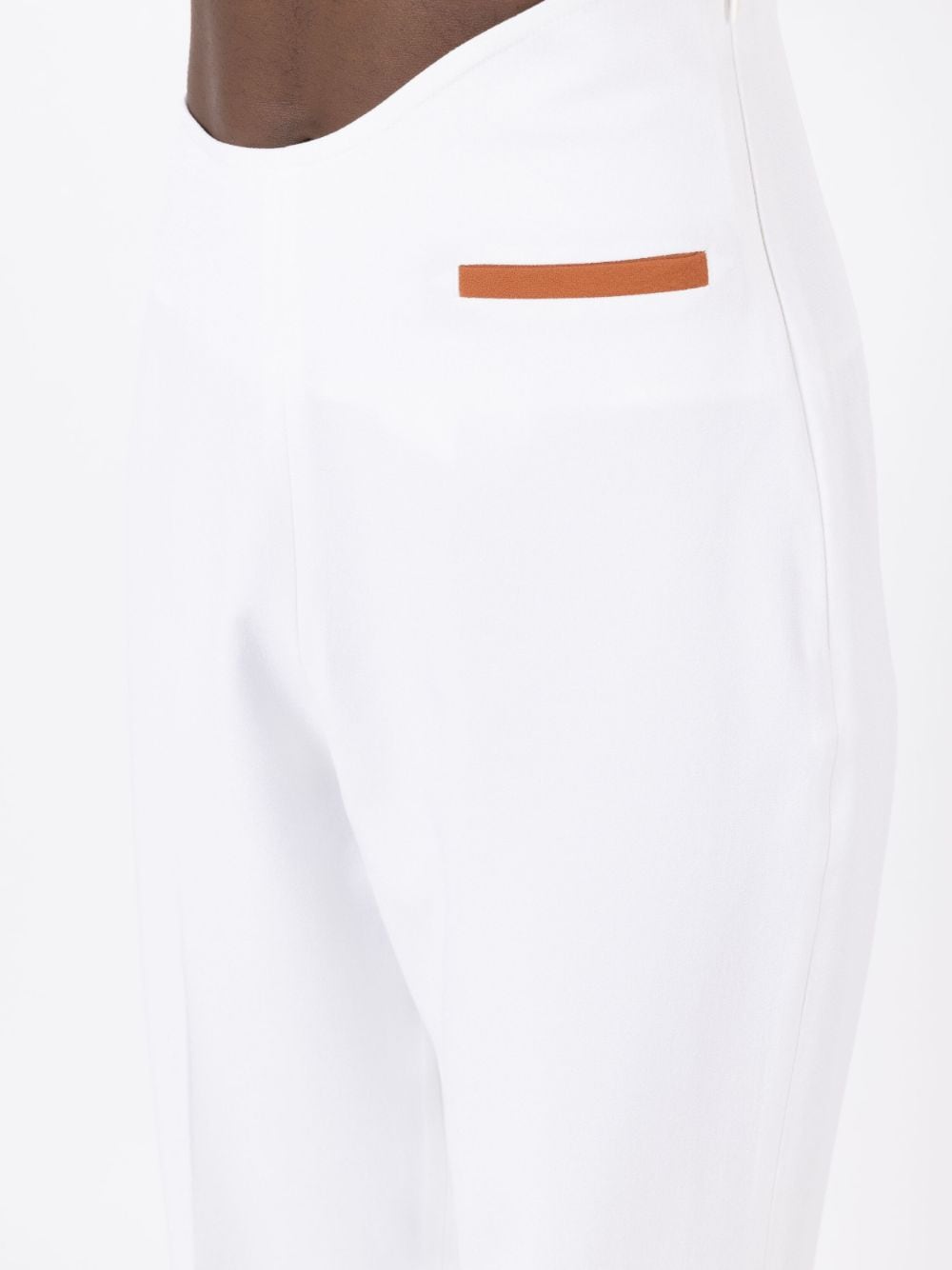 Shop Misci Asymmetric-waist Straight Trousers In White