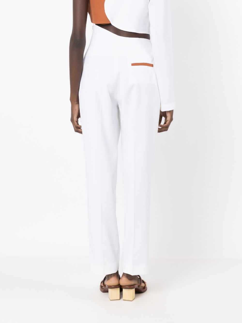 Shop Misci Asymmetric-waist Straight Trousers In White