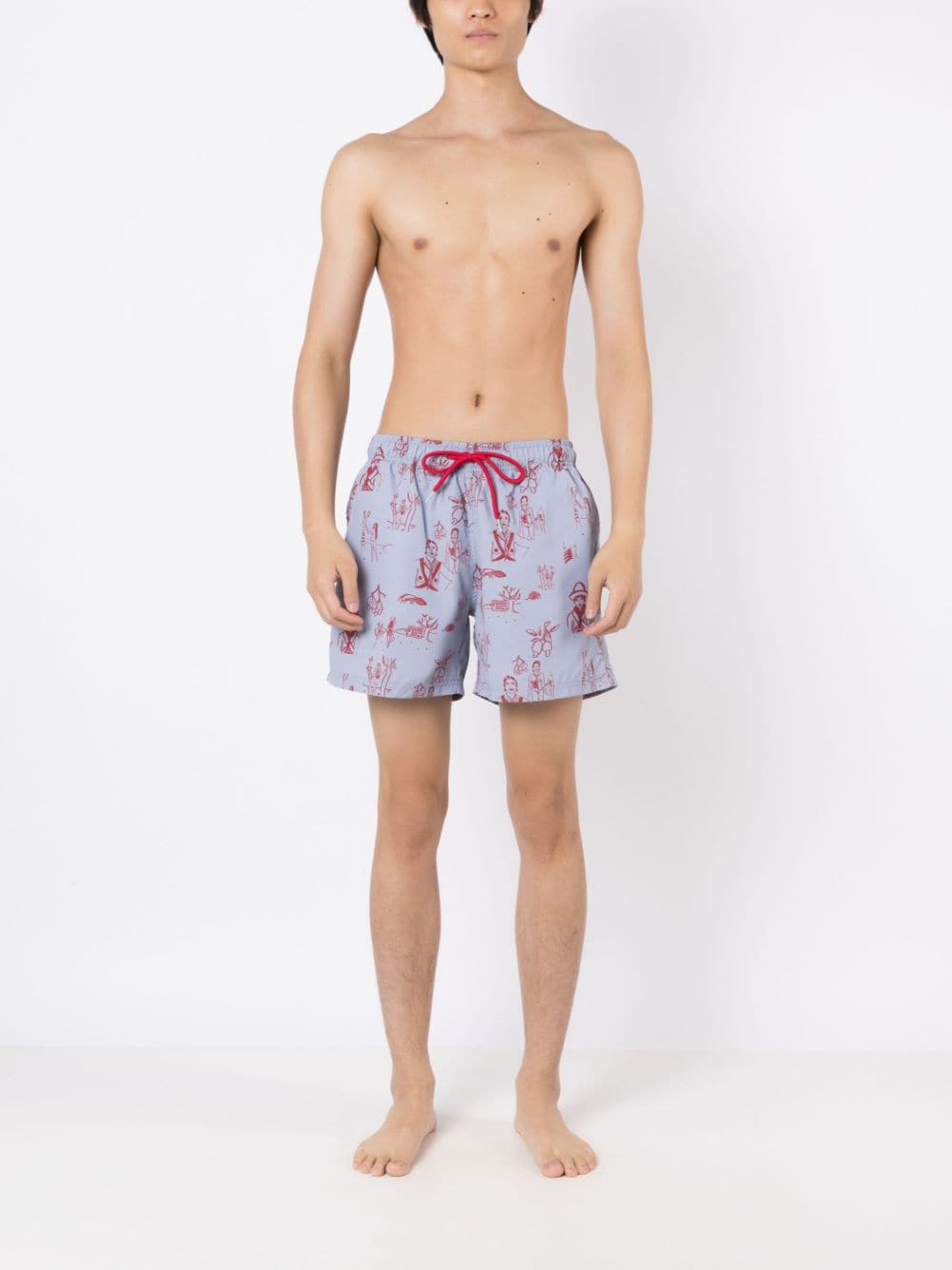 Shop Misci All-over Graphic-print Swim Shorts In Blue