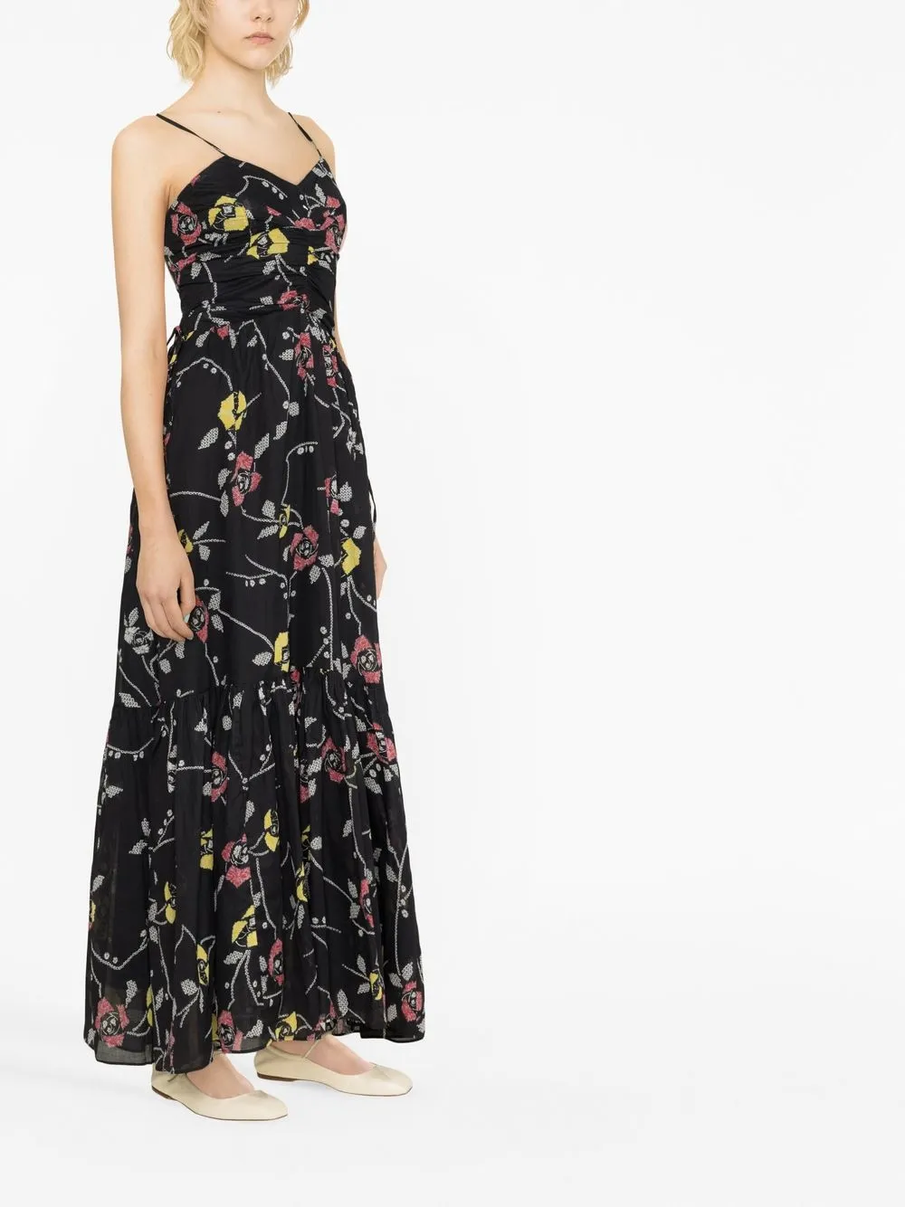 Isabel Marant Étoile Giana Floral Print Maxi Dress - Black