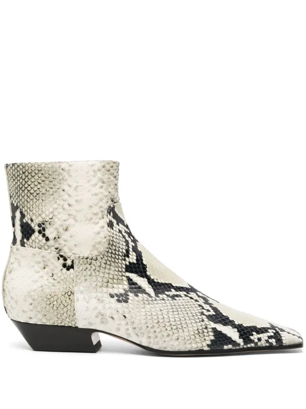 White snakeskin ankle on sale boots