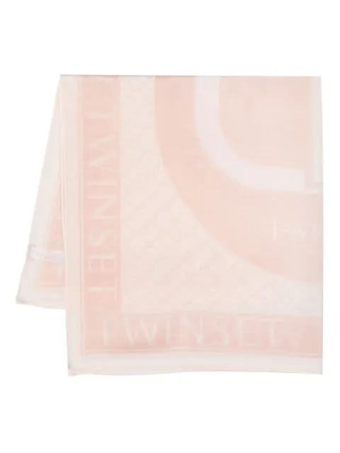 TWINSET - logo-print tonal scarf