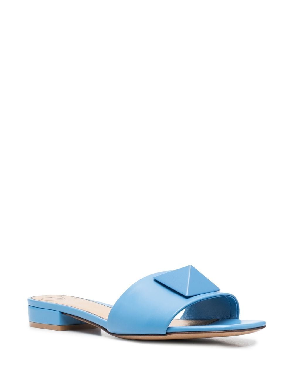 Shop Valentino One Stud Flat Mules In Blue