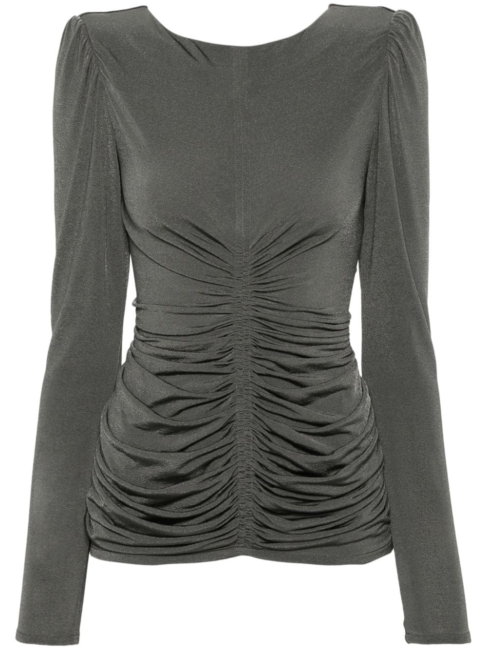 Givenchy Ruched Long-sleeve Top In Grey