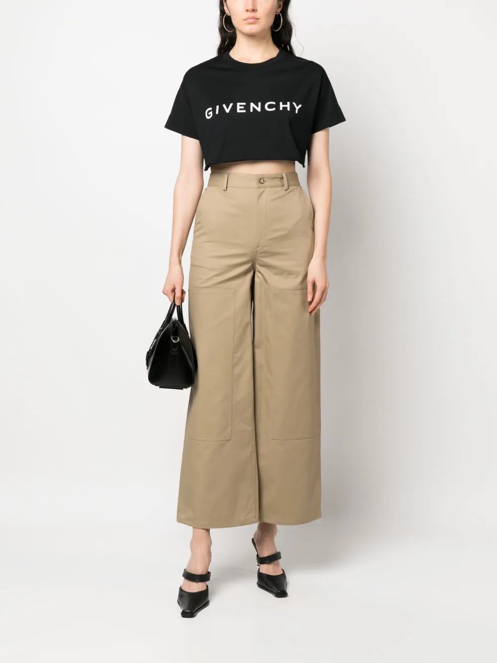Givenchy Cropped T-shirt - Zwart