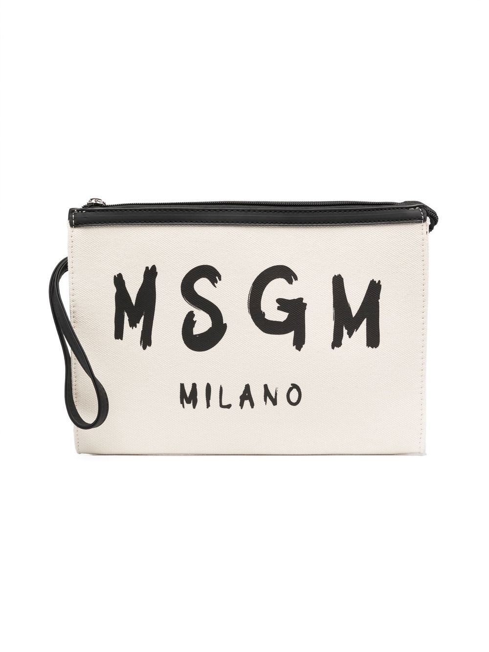 MSGM Kids logo-print canvas clutch - Neutrals